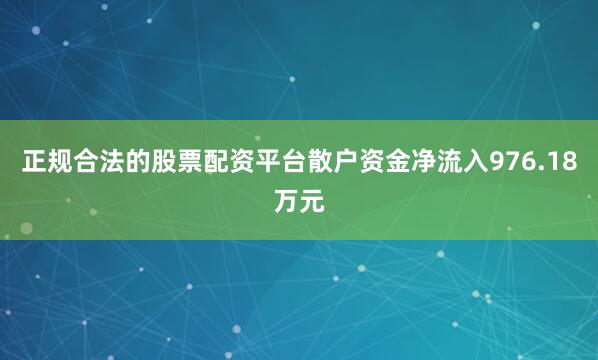 正规合法的股票配资平台散户资金净流入976.18万元